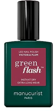 Manucurist Green Flash™ Pflaume Gel Nagellack Victoria Plum - Hema Free UV Lack, 12-Free Lack, Bio-basiert - Nägel Selber Machen für UV Lampe Nägel