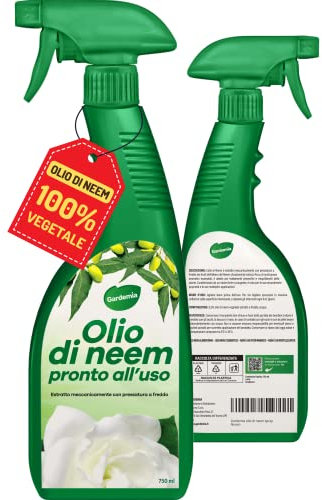 Gardemia Olio di Neem Spray per Piante 750ml Pronto Uso Azione Naturale contro varie Avversità Giardino Casa Multiuso Estratto Meccanicamente Pressatura a Freddo