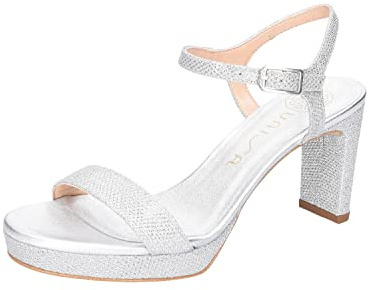 Unisa Soro_ev, Sandalia con talón Mujer, Plata, 37 EU