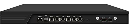HUNSN 1U Firewall Appliance 10GB, VPN, Network Rackmount, Intel Core I7 9700, RJ16, 6 x Intel 2.5GbE I225-V, 2 x SFP+ 82599es 10 Gigabit, Barebone, NO RAM, NO Storage, NO System