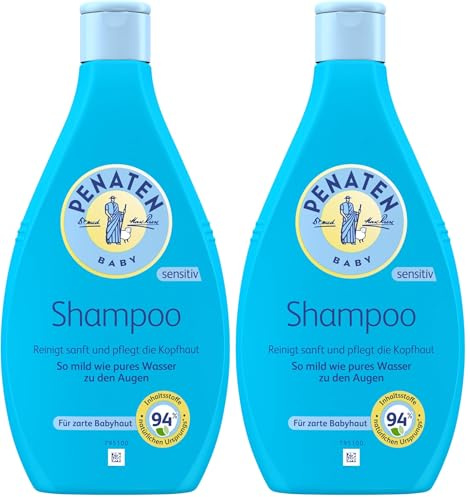 PENATEN Shampoo (400 ml), besonders sanftes Baby Shampoo, für babyweiches und leicht kämmbares Haar, so mild wie pures Wasser zu den Augen, in recycelbarer Verpackung (Packung mit 2)