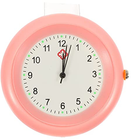SAFIGLE Schwesterntisch Krankenschwester Anstecknadel Uhr Taschenuhr Für Krankenschwester Tragbare Schwesternuhr Damenuhren Kleine Uhr Rosa Hülse Medizinisch Plastik