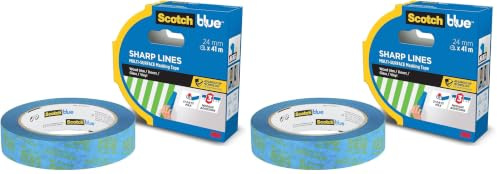 ScotchBlue Sharp Lines Advanced Masking Tape, 24 mm x 41 m - Scotch Adhesive Blue Painters Tape For Super-Sharp Paint Lines, Indoor & Outdoor, with 3M Advanced Technology, PEFC Controlled Sources