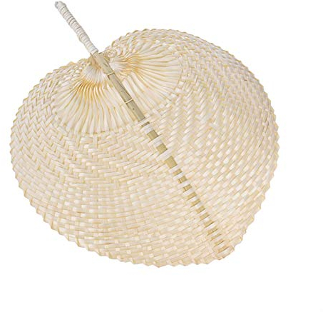 Handgefertigter Fächer Natürliche Sauna Fächer,Natürliche Bast Fächer Natürliche Handarbeit HerzförmigerBambus Gesponnener Fächer,tragbarer Sommerfächer,Für Gewebte Fan Sommer Fan Kunst Und Coole