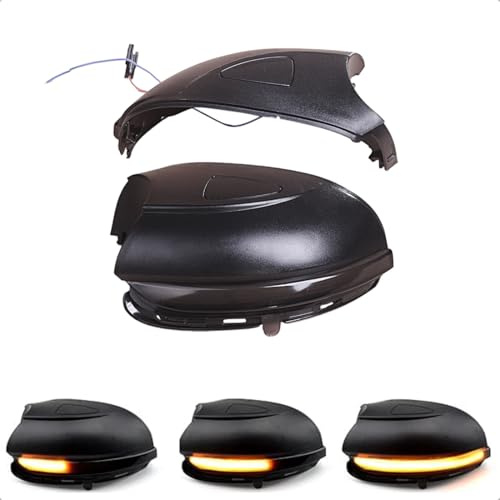 LoreenCar Dynamic Indicator Wing Mirrors Blinker for VW Golf MK6 GTI Touran R20 - LED Turn Signal Light Assembly, Door Mirror Replacement, Exterior Side Glass