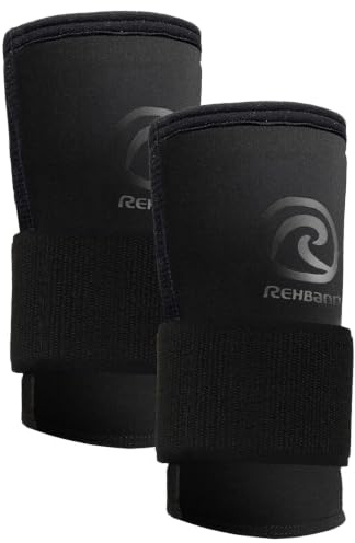 Rehband RX Wrist Support Power Max - 3-in-1 Handgelenk-Bandage Fitness & Krafttraining, 5 mm SBR/Neopren Wrist Wrap schützt & stabilisiert das Handgelenk - 1 Paar, Farbe:Carbon/Schwarz, Größe:L