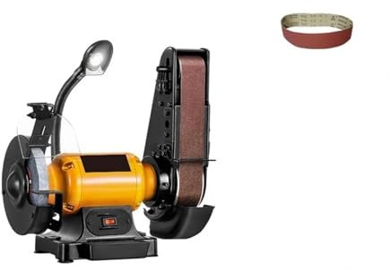 Amoladora de banco, Lijadora de banda, Lijadora de banda amoladora, lijadora de banda eléctrica de 250W, amoladora, máquina pulidora, correa de pulido for Metal, madera, acrílico, pulido para afilar(6