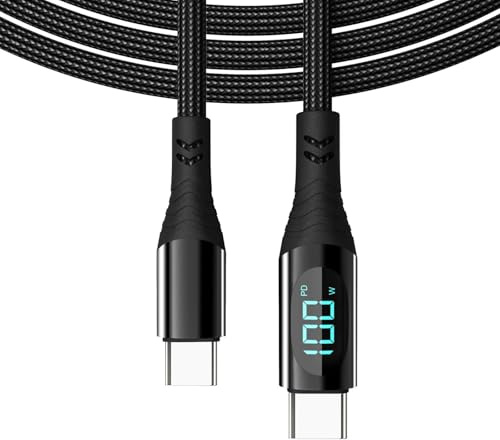 FOLODA ABS 100W Doppio USB Tipo C Cavo di Ricarica Con Display Digitale USB C Cavo di Ricarica Veloce