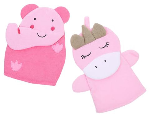 KOMBIUDA 2pcs Cartoon Showering Gloves Exfoliating Glove Rough Bath Mitt Boys and Girls Body Scrubbing Mitt Shower Mittens