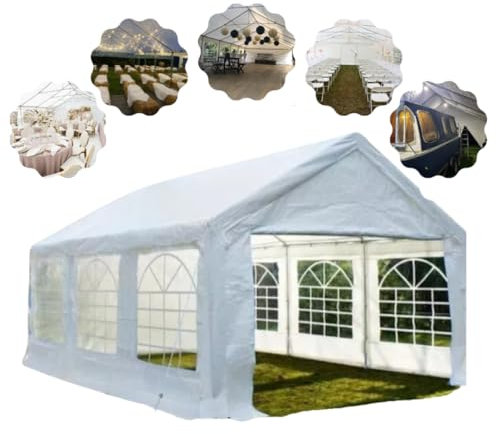 Marquee Gazebo 4x6m HEAVY DUTY COMMERICAL PE 220gsm with ALL sides - 100% steel | Canopy Party Tent for Outdoor Vendors, Wedding, Birthday, Camping Trips, Garden, Pub, Hiring