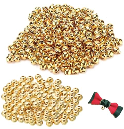 XURJUMI 100 Piezas Cascabeles Pequeños, Cascabeles Manualidades, Cascabeles De Metal, Campanas Para Manualidades, Pequeñas Campanas De Metal Para Diy Manualidades Decoración