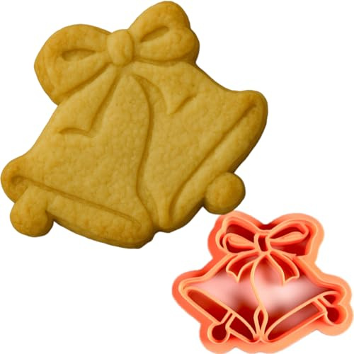 Taglia Biscotti Campanelle di Natale - Tagliabiscotti Festivo 6,4 x 8,2 cm - Stampo 3D in PLA - Idee Regalo Dolci Handmade - Instile3D