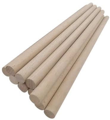 SHENJMAI Bastelstäbe 50 Stücke Rundstab 30 cm Lange Buchenholz Rundstab DIY Holz Handgemachte Dübel Gebäude Modell Material Holzbearbeitungswerkzeug 8mm für Kunst und Handwerks Projekte
