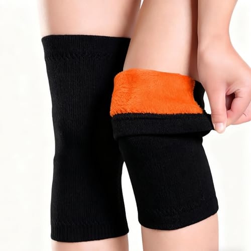 1 Paare Dicke Kniewärmer mit Warmem Futter Elastische Kniebandage Warme Knieschoner Thermo Knieorthese Knie Kniemanschette Arthritis Schmerzlinderung Knieschützer für Gelenkschmerzen für Damen Herren