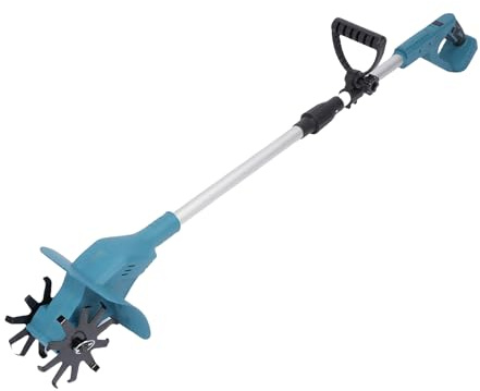 Marhynchus Foldable Electric Cultivator, Portable Tiller with Steel Blades, 330RPM Speed, Ideal for Gardening and Lawn Care (Cultivator (no Battery) -Single Tine Cutter)