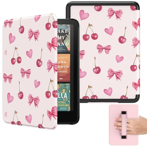 MoKo Hülle für 7 Ebook Reader (12. Gen-2024), Kirschbogen | Leichte Hülle mit Handschlaufe Auto Wake/Sleep für Ebook Reader 2024, Nicht für TCL Remarkable Kobo