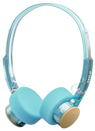 FiiO EH11 Retro On-Ear Bluetooth Headphones, LDAC Hi-Res Wireless, Lightweight 92g, 30H Playtime, Dual Device Connection, App EQ & Gaming Mode, Built-in Mic, Cyan
