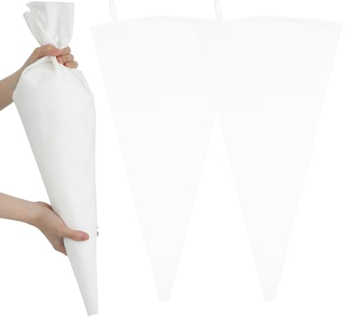 Neyauo 2 Stück Stoff Spritzbeutel Wiederverwendbar, Spritztüllen Groß | Baumwolle Spritzsack, Piping Bag, für Kuchendekoration, Kuchen Spritztülle, Zuckerguss, Torten Dessert Cupcake, 60 * 32cm