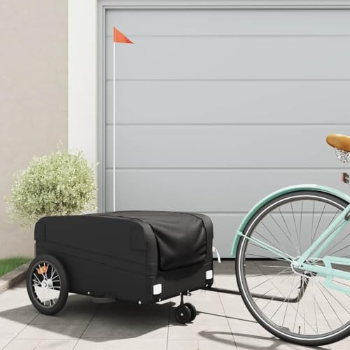 Genérico Remolque para Bicicleta Hierro Negro 45 kg, Remolques para Bicicletas Negro,94073