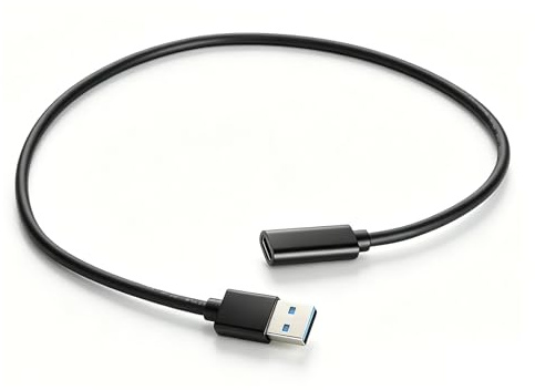Cable Adaptador USB-A a USB-C 0,5 m, USB-A Macho a USB-C Hembra, Alargador 10 Gbps 3A para PC, Coche, Cargador y Transferencia de Datos