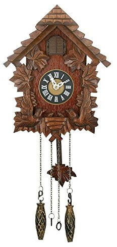 Traditional Cuckoo Wall Quartz Clock by Widdop & Bingham,Brown,28 cm