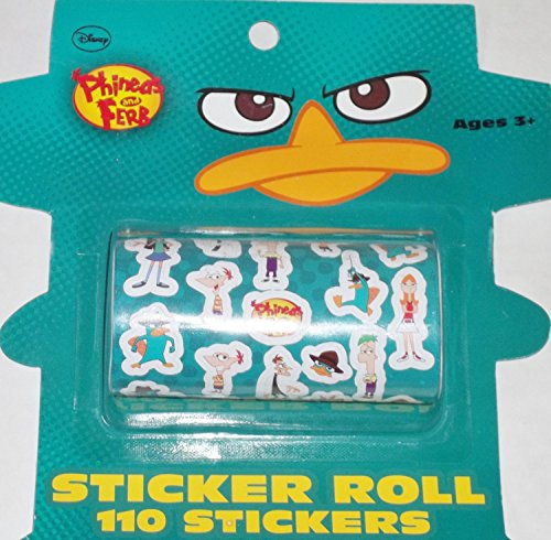 Disney Phineas and Ferb 100 Stickers Sticker Roll