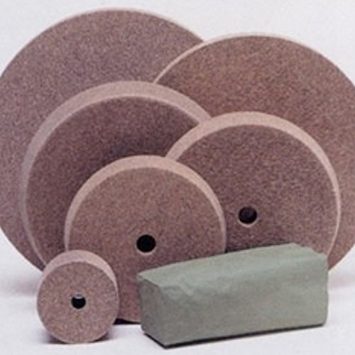 Eurosell 125 x 20 x 14 mm schräg 10° Grad Filzscheibe Polierscheibe für Lamellenschleifer, Messerschleifer und Schleifmaschinen aus Aluminiumoxid und Resin