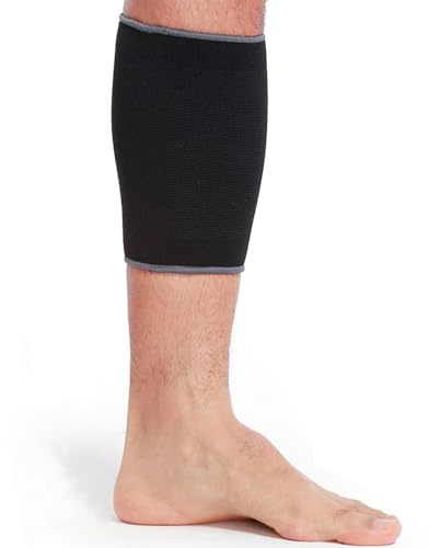NEOtech Care Molletière protège-mollet - Ultra légère, élastique et matériau respirant - Compression médium (Noire, Taille L, 1 Unité)