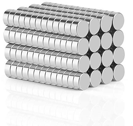 Wukong 108Pac Extra Strong Magnets Pack 8mm X 3mm, Grade N45 Magnetic Circular Disk for Fridge, Pin Board, White Board or Picture magnet-108 Pack