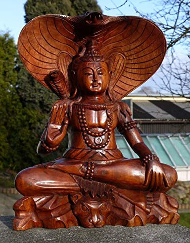 Wogeka EDEL Buddha Shiva Cobra Meditation Holz Budda