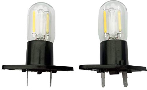 QLEE Z187 Led Microwave Bulb Straight Terminals T170 1.5w Refrigerator Lamp Replacement for Lg Smeg Samsung for Whirlpool Panasonic 58001042 56001070 Wb36x10002 6620g00007b 20w 2 PCS