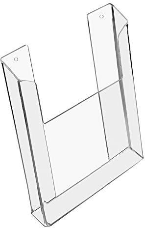 HMF 46843 Wand Prospekthalter aus Acryl | DIN A4 Hochformat | 22 x 30,5 x 3,5 cm | Transparent