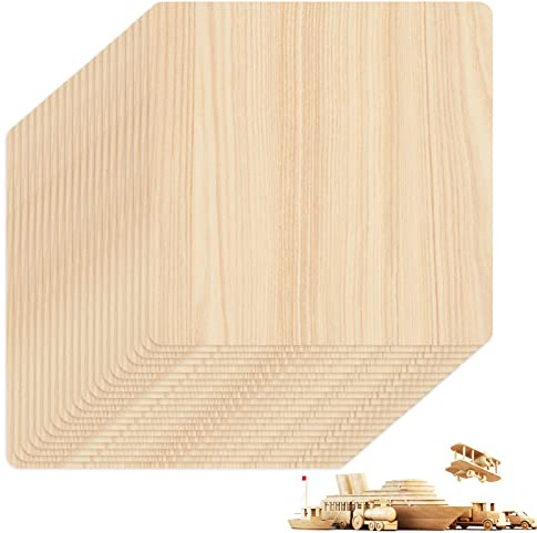 20pcs Basswood Sheets 200 x 200 x 2 mm Plywood Sheets Unfinished Wood Board MDF Blank Sheets DIY Model Wood Plate for Woodcraft Model, Crafts, Pyrography, Painting, Stenciling, Home Decor