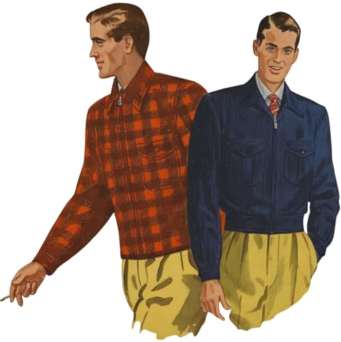 Schnittmuster aus den 1940er Jahren: Holzjacke, Bomberjacke für Herren – verschiedene Größen (Brust 97-102 cm)