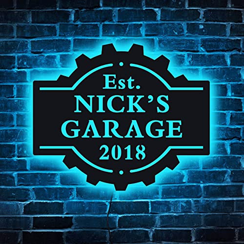 Personalisiertes Garagenschild Licht, Holz-neonschild Für Garage, Benutzerdefiniertes Garagenschild, Garagen-neonschild Für Männer,garagenschild Personalisiert Garagendekoration Herren Garageschild