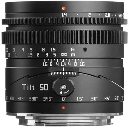 TTArtisan Tilt 50mm f1.4 Objectif Plein Format Mise au Point Manuelle pour pour EOS RF Mount APS-C : R7, R10 ; Plein Format EOS R, RP,R5, R5C, R6, R6ii.