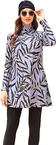 TaissBocco Modest Swimwear for Ladies Islamic Swimming Suit Full Swimming Costume with Hijab (XL, T4)
