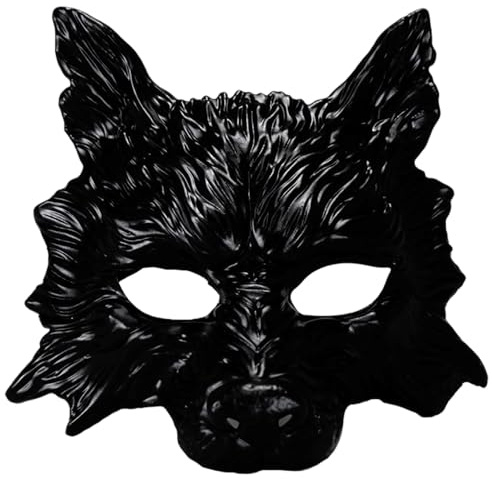 Carnavalife Mascara de Hombre Lobo 3D Media Cara, Mascara Animal para Disfraz Lobo Adulto