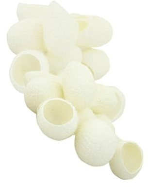 200 Stück Seidenraupenkokons für Gesichtsreinigung, Peeling | Natürliche Weißseide, Wiederverwendbar, Sanftes Hautpflege Peeling für Lippen und Augenpartie