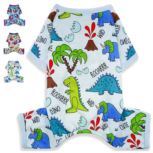 Dog Pajamas Spring Summer Dog Clothes for Small Medium Dogs Girl Boy Cute Soft Puppy Pjs Clothes Doggie Onesies Cat Pet Jammies Outfit (Medium)