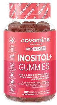Inositol Gummies - PCOS Supplement with Myo-Inositol, Folic Acid, Zinc, Vitamin B12, B6, Chromium - Hormone Balance for Women - Alternative to Inositol Tablets - 60 PCOS Gummies - Novomins
