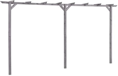 ZEYUAN Pergola de Jardin Gris 400x40x205 cm Bois de pin imprégné,Pergola Jardin Exterieur,Tuteur Plante Grimpante Treillis