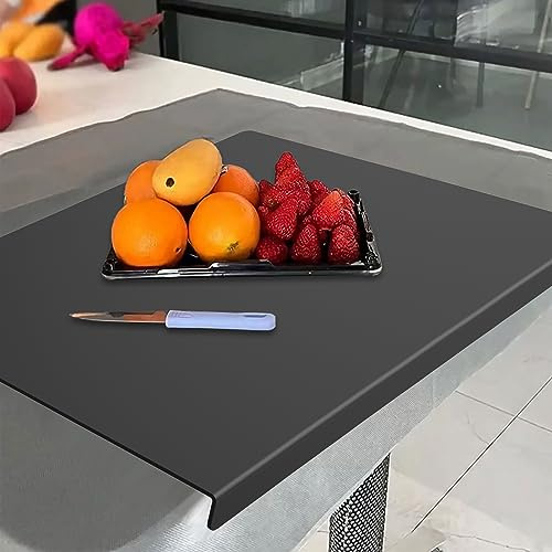 Acrylic Cutting Board with Lip Edge Reusable Multipurpose Desk Pad Rectangle Chopping Board Countertop Protector Board for Kitchen Counter (40 * 30 Black)