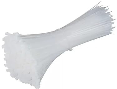 250 PCS Self-Locking Cable Tie,Nylon Tie,Zip Ties White Plastic Strong Snap High Temperature Resistant Twine Tie Wire Tie Self-Locking Plastic Nylon Tie (Color : 5x400mm, Size : White)