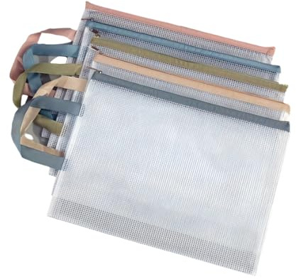 Copechilla Pochette Document Zippée A4 Dossier classement document PVC Transparentes Sac etanche plastique zip Mesh Zipper Pouch 5 Pièces-5 Couleurs pour Bureau Fournitures,Voyage,Fournitures,Bureau