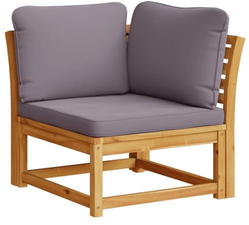 vidaXL Garten Ecksofa mit Kissen, Mittelsofa mit Latten-Design, Modular Loungesofa für Garten Terrasse, Gartensofa Gartenmöbel, Massivholz Akazie