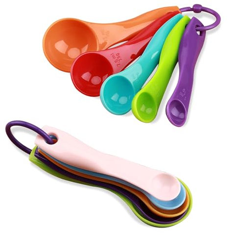 JCUGSBS Ensemble de cuillères doseuses - 5 cuillères doseuses de Couleurs de différentes capacités,cuillères doseuses en Plastique pour Outils de Mesure de liquides et de poudres,doseuse Plastique