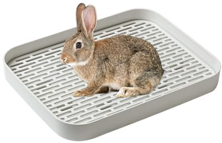 Kaninchentoilette – Kaninchentoilette, quadratische Käfigbox, Töpfchentrainer | Leicht zu reinigende Katzentoilette, Kaninchen-Katzentoilette, Eck-Katzentoilette für Hamster, Meerschweinchen ADU