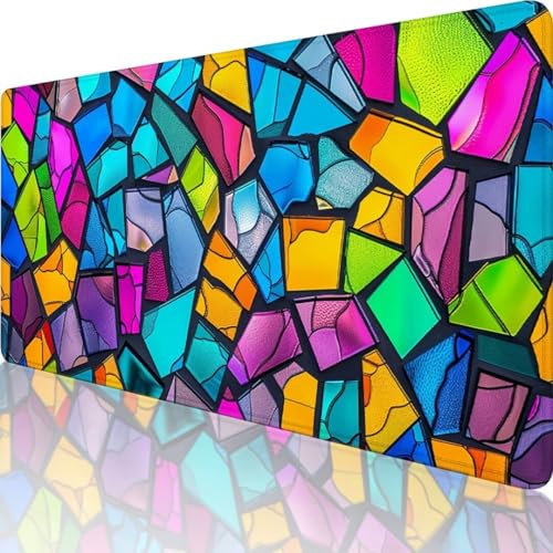 Lila Mauspad XXL 800 x 300, Erweiterte Groß Mousepad Abstrakt, Wasserfest Schreibtischunterlage Vernähte Kanten Design, Mouse Pad mit rutschfeste Gummibasis für Pc Büro Deko, Geschenke für Frauen a-6