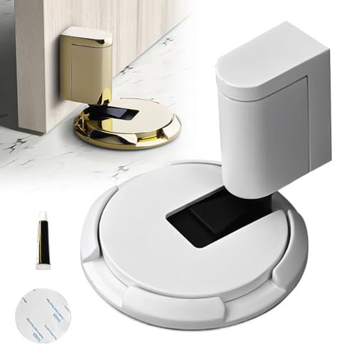 Magnetischer Türstopper, 2024 Neu Türstopper Boden, Selbstklebend Schwer Türhalter, Tür Stopper Ohne Bohren Höhenverstellbarer Türpuffer, Wind-resistant Mechanical Silent Door Stop (Weiß)